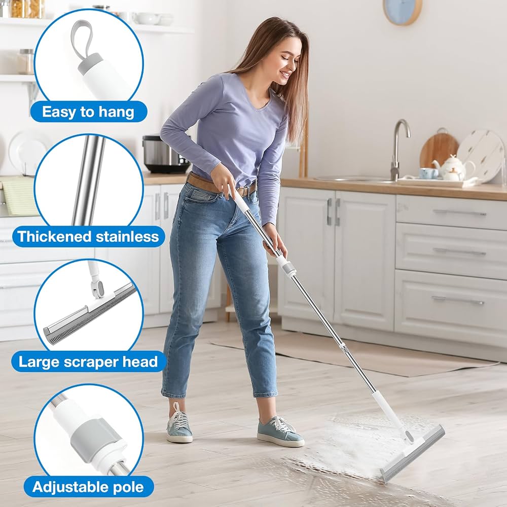 Magic Broom Bathroom Silicone Wiper, Window Washing Glass Scrapper, Household Cleaning Tools