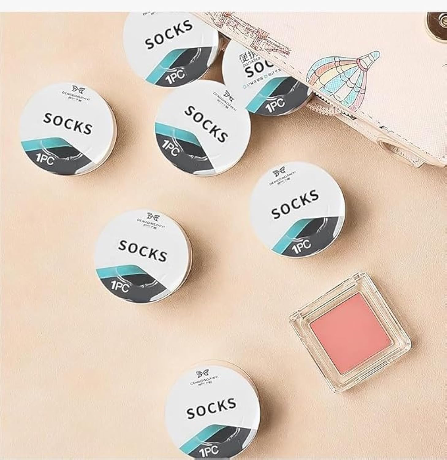 Disposable Travel Cottons Socks, Portable Compression Breathable Cotton Socks, Compressed Socks for Travel
