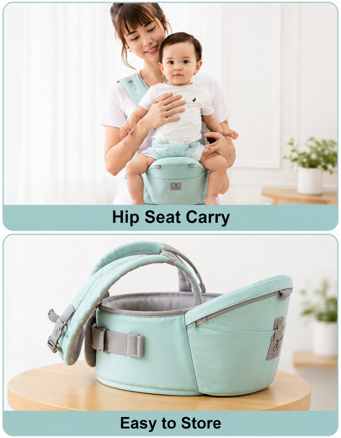 4 In 1 Baby Carrier with Hip Seat, Ergonomic Baby Hip Seat Carrier with Waist Support, Lightweight Baby Hip Seat Carrier with Padded Shoulder Straps