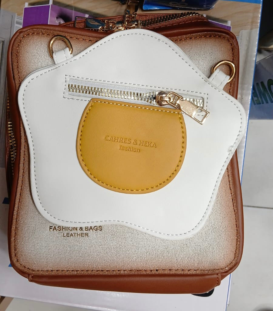 Crossbody Fried Toast Bread Bag, Bread Shape Women Shoulder Bag, Fashionable Egg Bread Shoulder Bag