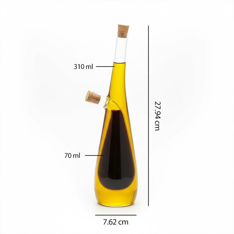 Double Layer Glass Oil Jug, Oil Cruet Jar, Oil And Vinegar Dispenser