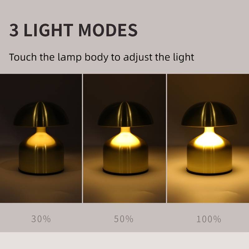 Mushroom Table Lamp, Cordless Portable Desk Lamp, Rechargeable Night Light, Luxury Cordless Party Table Top Lamp, Retro Home Decor Bedroom Touch LED Desk Lamp, Portable Touch Sensor Desktop Lamp