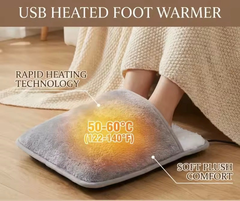 USB Powered Soft Plush Washable Foot Warmer, Household Foot Warmer, Washable Foot Heating Pad