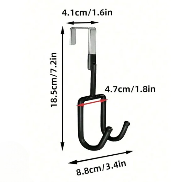 Set Of 3 Double Door Hook Hanger, Over The Door Hook, Soft Rubber Heavy Duty Hooks