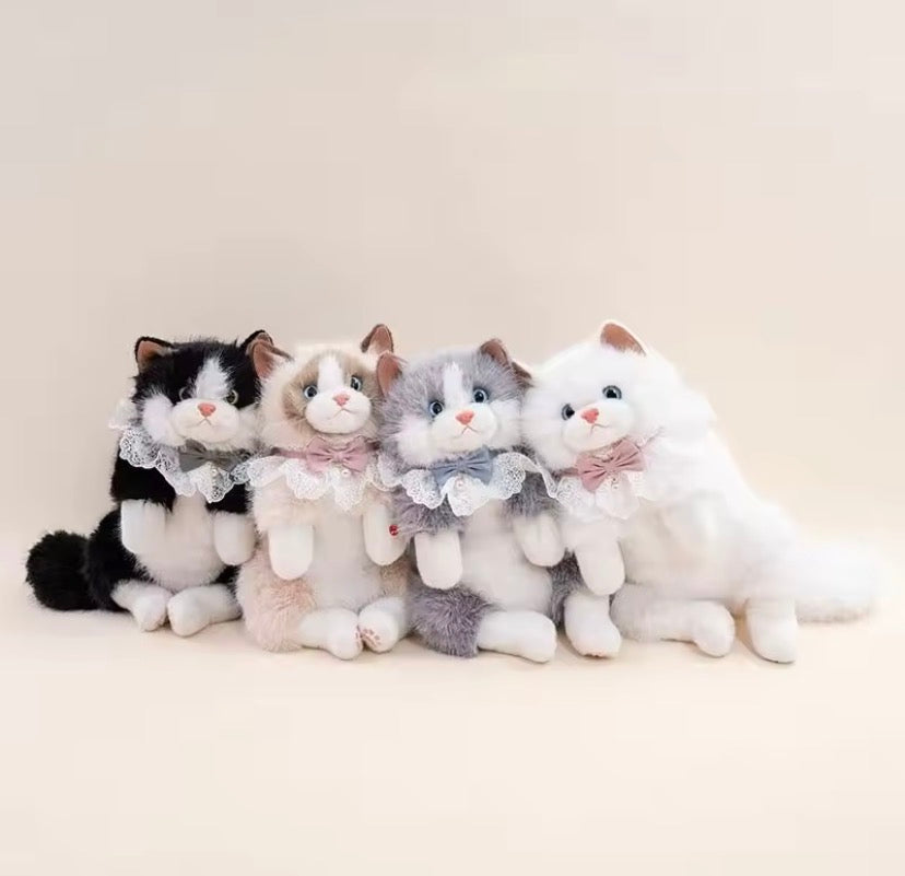 Cute Cat Plush Stuffed Backpack,     Kawaii Cat Backpack Carrier, Fluffy Cat Doll Backpack, Adorable Cat Shoulder Backpack