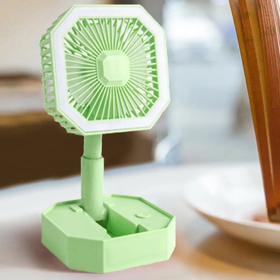 Diagonal Foldable Fan, Multipurpose Mini Table Fan, Personal Cooling Fan with Night Light, 2 In 1 Summer Silent Cool Fan, Usb Rechargeable Portable Fan With Led Night