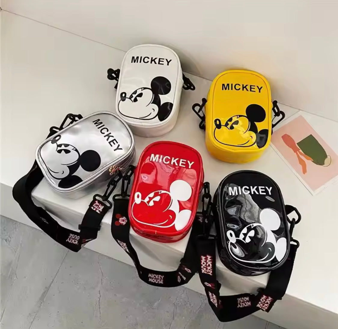 Disney Mickey Mouse Shoulder Cross Bag, Soft Toddler Bag, Mini Travel Kids Backpack, Disney Children Backpack