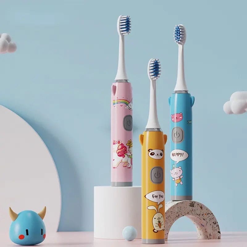Children Electric Toothbrush, Cartoon Pattern Battery Powered Soft Brush, Rechargeable Toothbrush