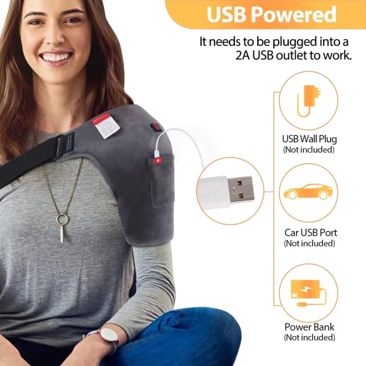 Adjustable Heating Shoulder Support Belt, Electric Shoulder Heating Pad Brace, Smart Heated Shoulder Support Belt
