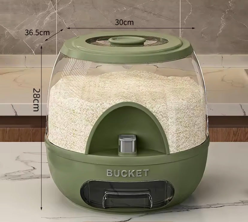 Press Type Rice Storage Container, Premium Rice Dispenser With Drawer, Large Capacity Food Grain Storage Bin, Premium Rice Dispenser With Drawer