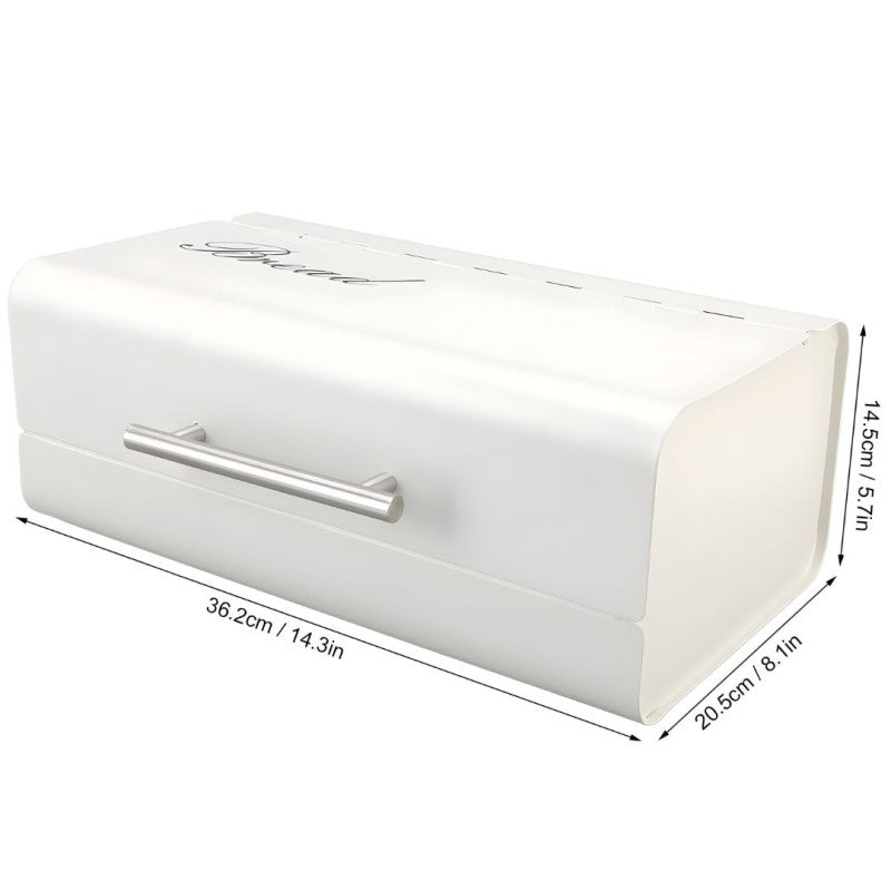 Luxury Metal Bread Storage Box,  Countertop Bread Storage Container, Roll Top Bread Box with Stainless Steel Handle