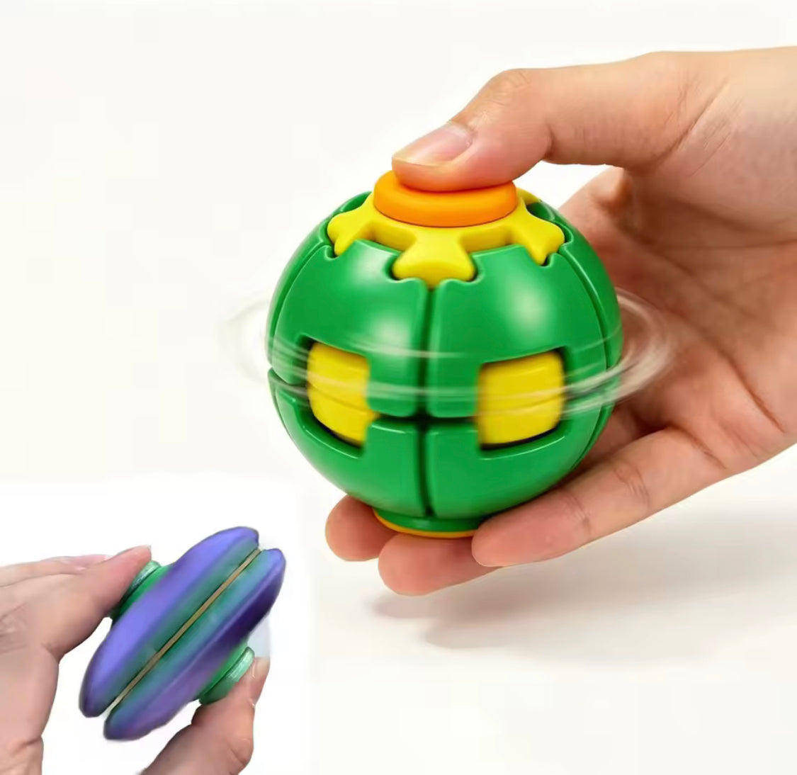 Fidget Magic Ball Spinner Cube Toy, 3D Fidget Spinner Ball Toy, Stress Relief Rotating Gyro Puzzle, Educational Desk Toy