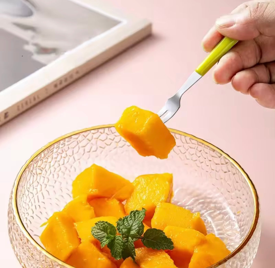 Pack Of 6 Stainless Steel Fruit Fork, Decorative Fork for Appetiser, Creative Tableware Fruit Fork, Stainless Steel Kids Food Pick
