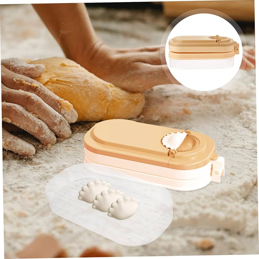 Multifunctional Dumpling Maker, Manual Dough Press Mold, Plastic Dumpling Storage Box