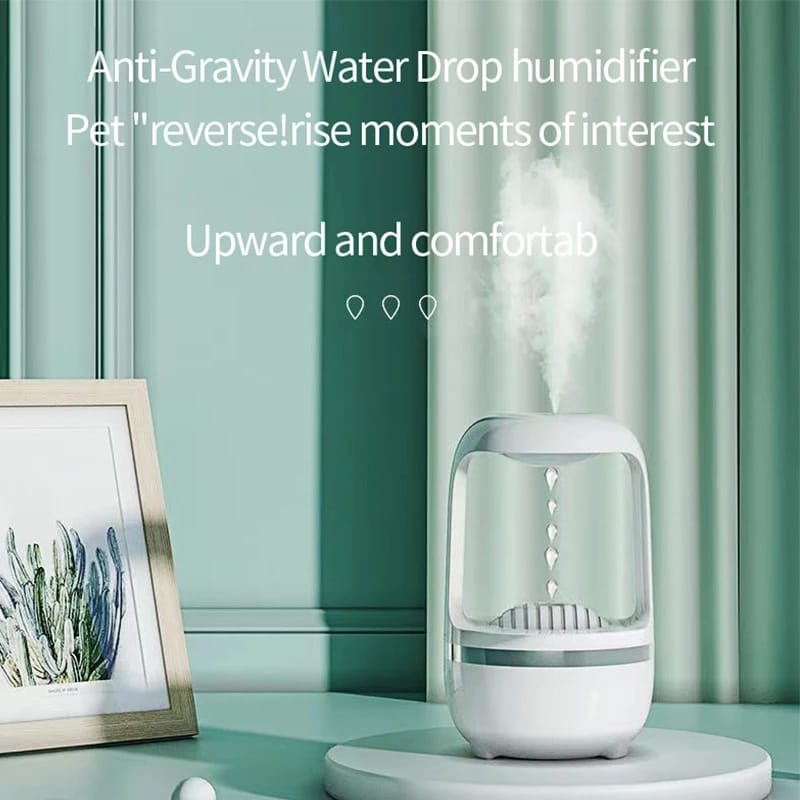 Water Droplets Air Humidifier, Cool Mist Maker, Led Display Anti-Gravity Humidifier