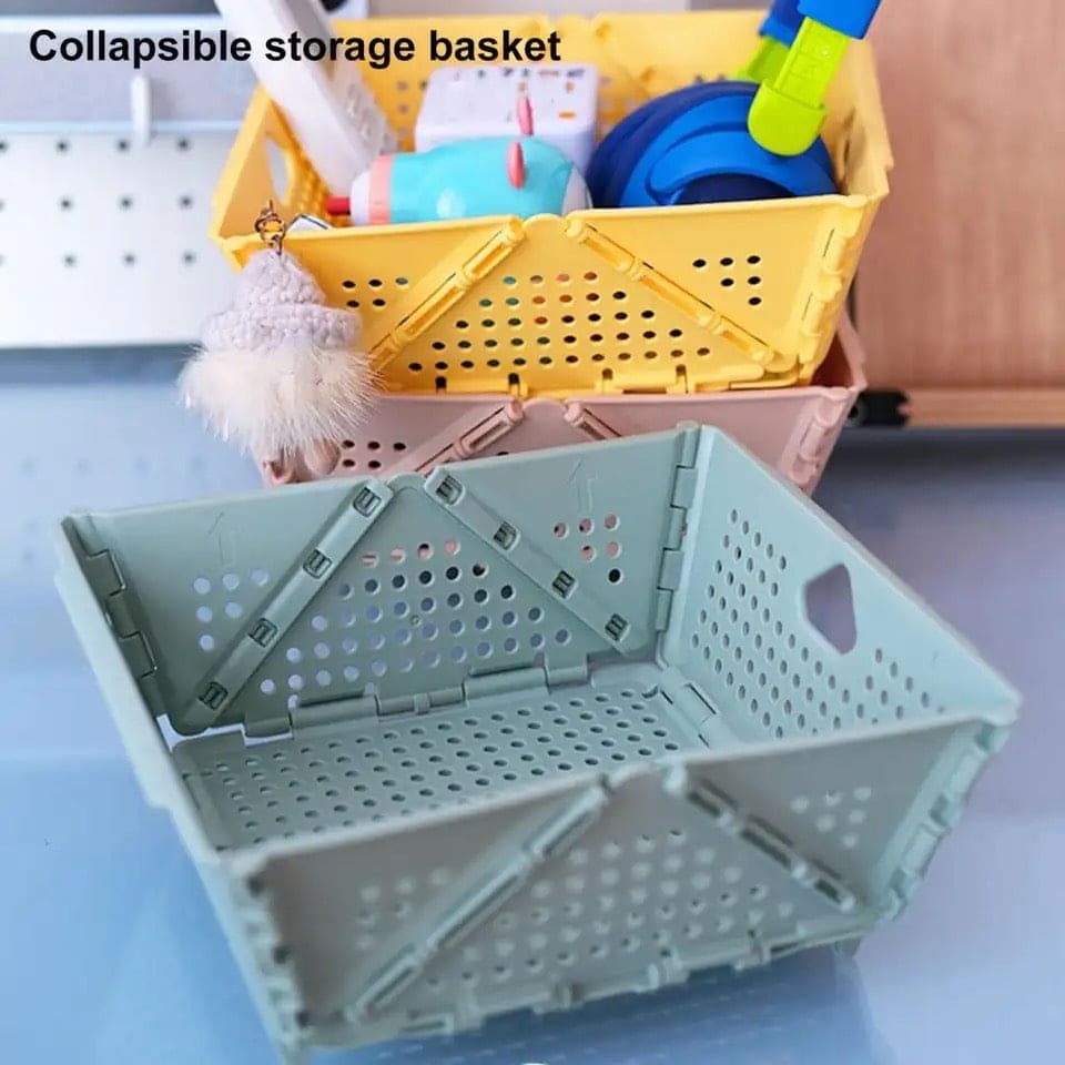 Multifunctional Foldable Storage Basket, Ventilated Desktop Storage Organizer, Folding Draining Basket, Home Organization And Storage Supplies Basket, Kitchen Household Storage Bin