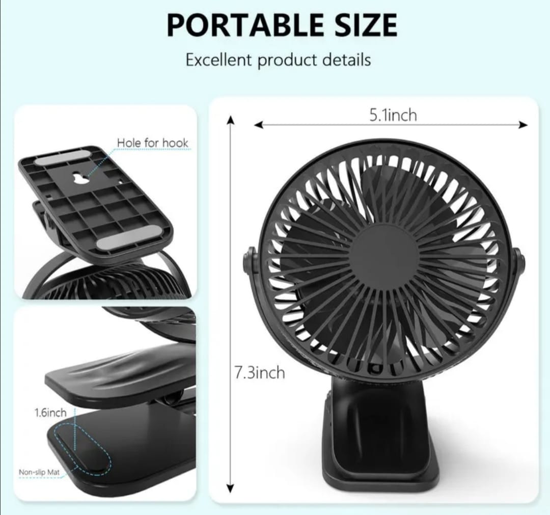 USB Charging Quiet Desktop Electric Fan, High Quality Student Small Cooling Ventilador Fan, Portable Mini Hand Clip Fan