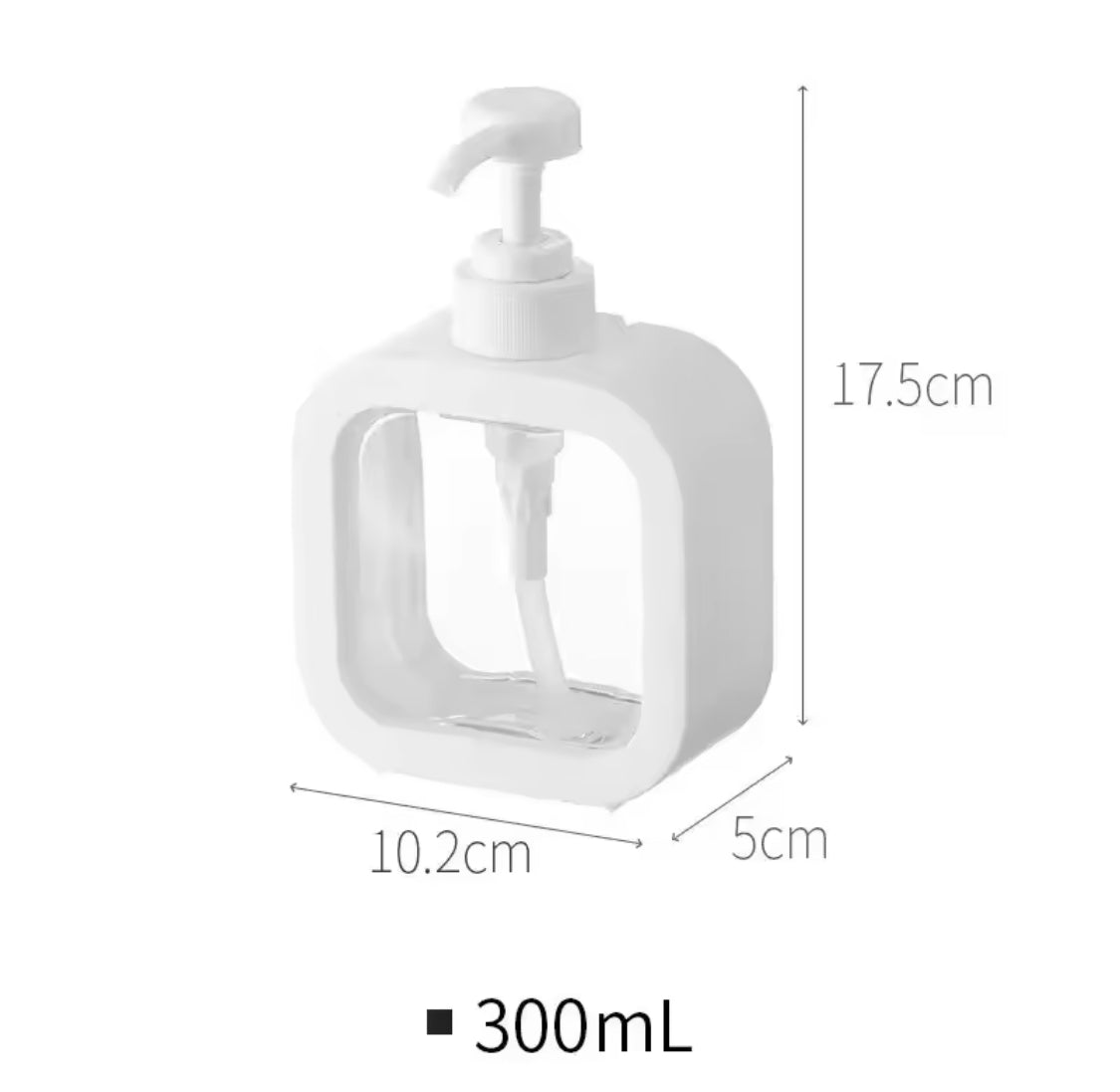 Hand Pump Soap Dispenser, Home Refillable Bottle Liquid Container, Transparent Square Soap Dispenser