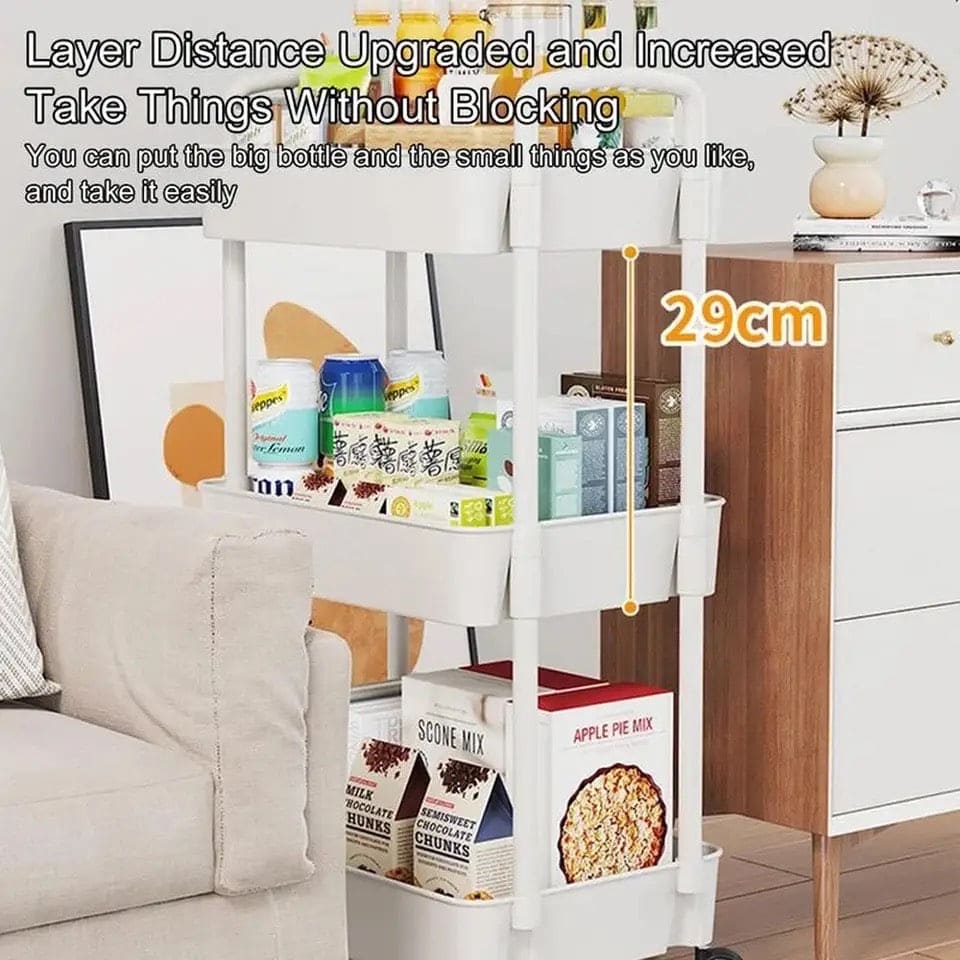 Mobile Durable Rolling Cart, Multi Layer Kitchen Trolley Cart, Snacks Storage Rack with Wheels,  Movable Gap Storage Rack, Trolley Organizer Auxiliary Cart, Home Snack Vegetables Storage Rack with Wheels