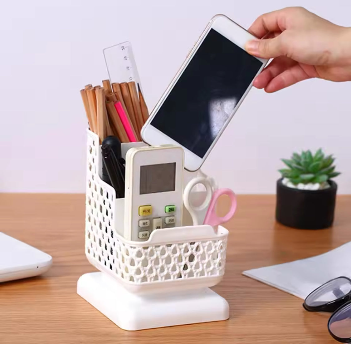3 Step Stationery Desktop Organizer, Desktop Office Penholder Organizer, Stationery Desk Organizer