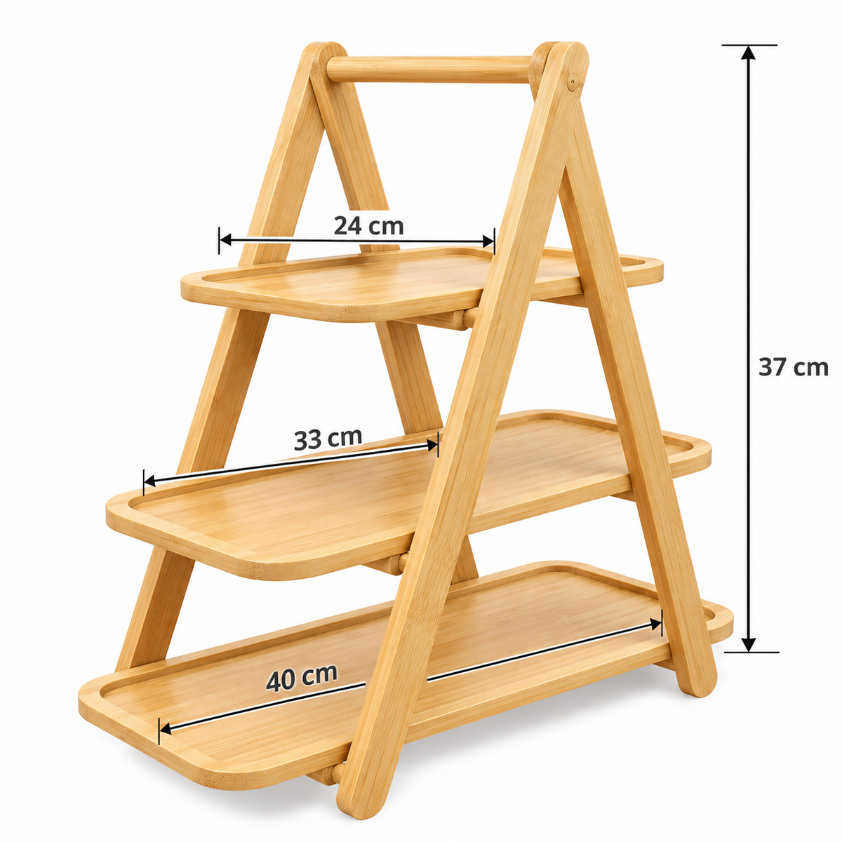3 Tier Cupcake and Pastry Display Stand, A Frame Cupcake Display Rack, Wooden Dessert Stand, Multi Tier Wooden Snack Serving Stand