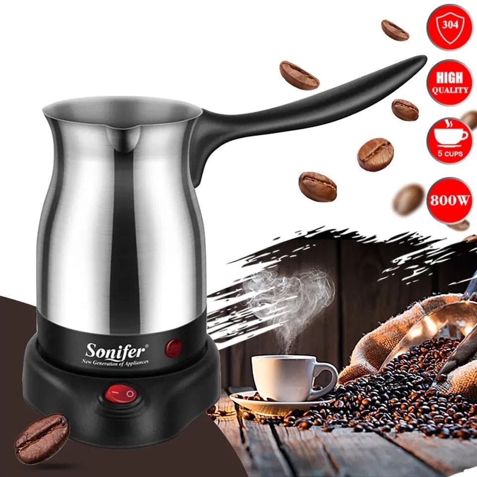 Stainless Steel Coffee Pot, Portable Electric Coffee Maker, Home Office Espresso Tea Pot, Electric Trunk coffee maker