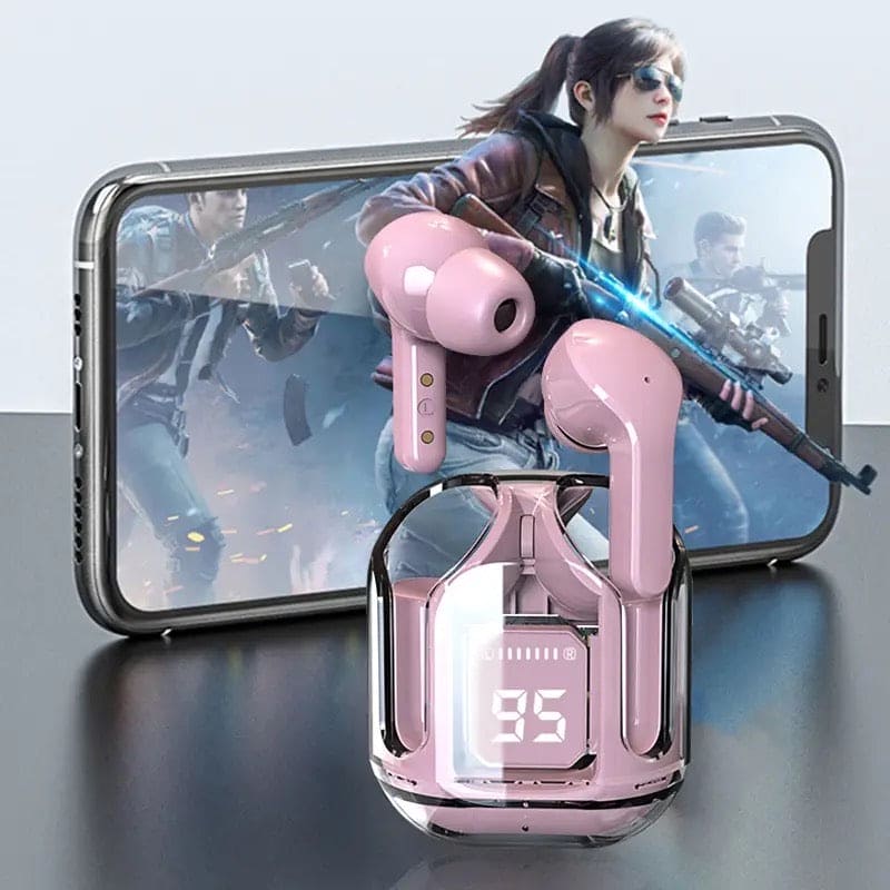 Transparent Wireless Earbuds, Air 31 TWS Earphone, Digital Wireless Bluetooth Earphones, Stereo Ring Headset With Built-in Charging Compartment, Waterproof In Ear Touch Control Earplug, In Ear Headsets with Built-in Mic