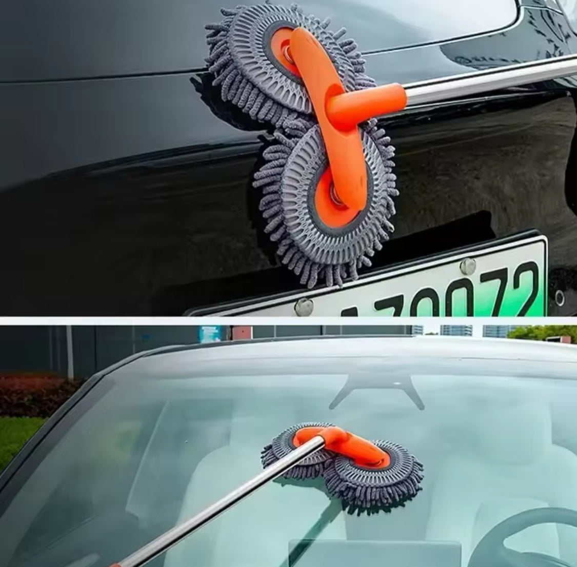 360° Rotation Car Washing Cleaning Brush, Long Handle  Car Wash Mop, Telescopic Microfiber Mop