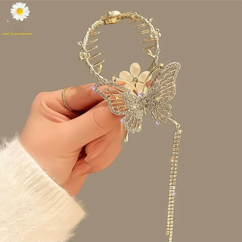 Butterfly Hair Claw, Luxury Orchid Hair Clip, Flower Ponytail Pearl Hairpin, Women Rhinestones Tassel Hair Clip, Ponytail Buckle Pearl Hairpin, Girl Barrette Hairclip, Women Hair Styling Accessories