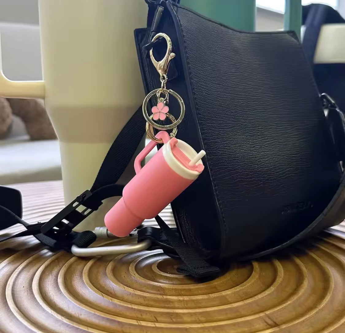 Mini Stanley Accessories Holder Keychain, Cute Tumbler Cup Handle Decoration, Mini Tumbler Lip Balm And Accessories Holder, Cute Mini Tumbler Storage Case