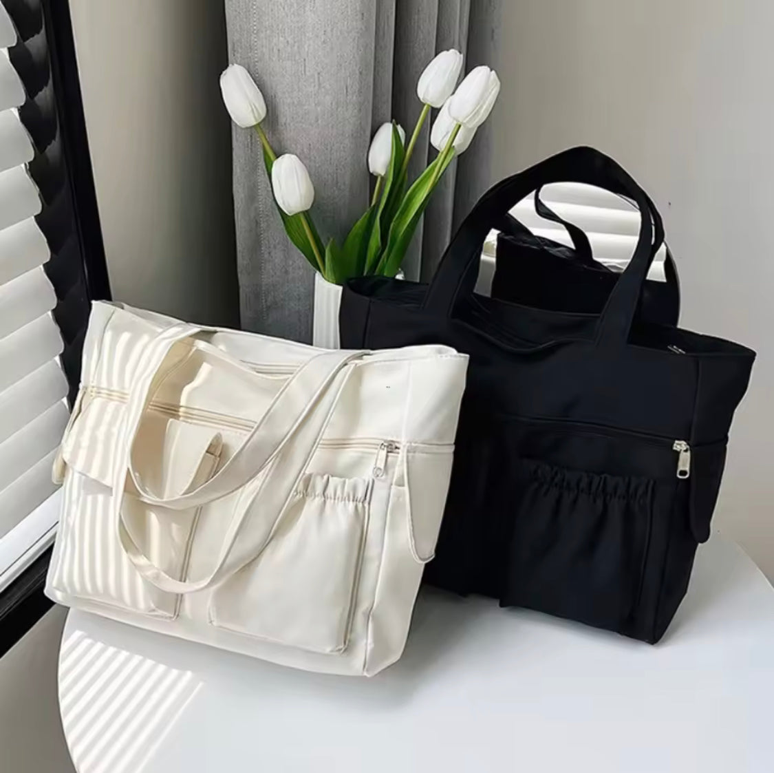 Nylon Canvas Tote Bag, Women Office Shoulder Bag, Fashionable Handbag For Travel