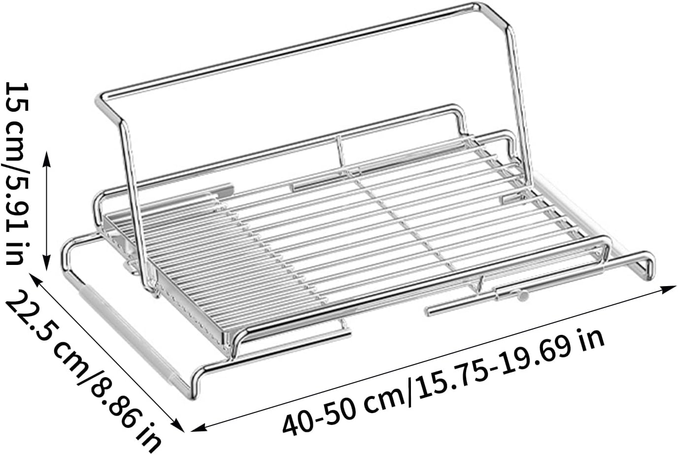 Stainless Steel Expandable Dish Drainer, Over The Sink Dish Drying Rack, Kitchen Storage Organizer, Countertop Space Saving Dish Rack