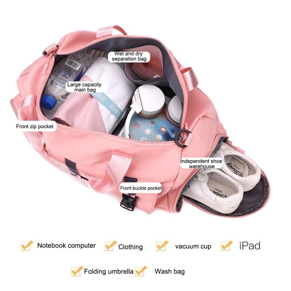 Luggage Travel Handbag, Weekend Travel Bag, Foldable Travel Duffel Bag, Tote Carry Luggage Bag, Men Women Bag, Sport Gym Duffel Bag, Outdoor Travel Bag, Waterproof Travel Bag With Shoe Compartment, Multipurpose Duffel Bag