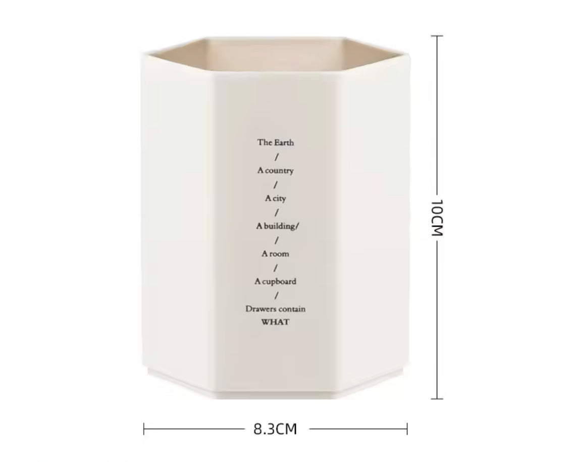 Set Of 3 Hexagonal Design Pen Holder, Large Capacity Brush Storage Container Box, Plastic Stationery Desk Organizer