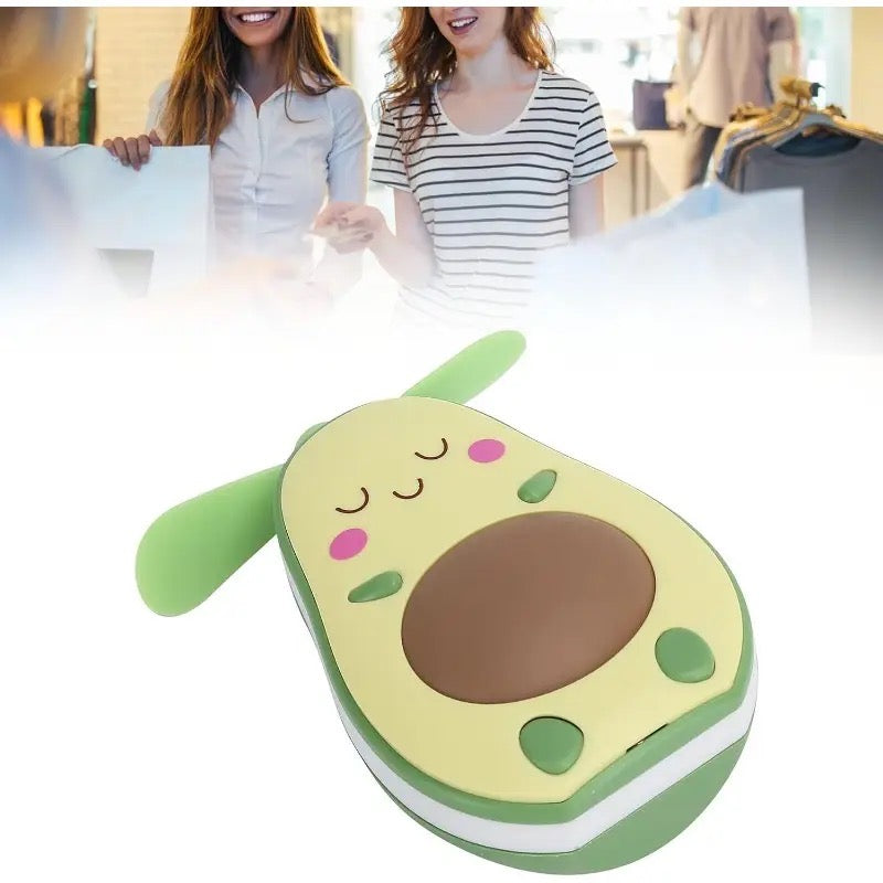 Avocado Mini Cooler Fan, Handheld Fan with Fill Light Mirror, USB Pocket Silent Small Fan, Mini Portable Pocket Fan, Cool Air Hand Held Travel Cooler Cooling Fan