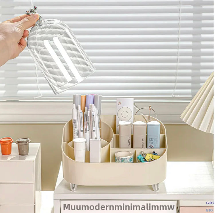Multifunctional Makeup Storage Box, Large Capacity Desk Organizer Cosmetics Brushes, Makeup Organizer Durable Space Saving