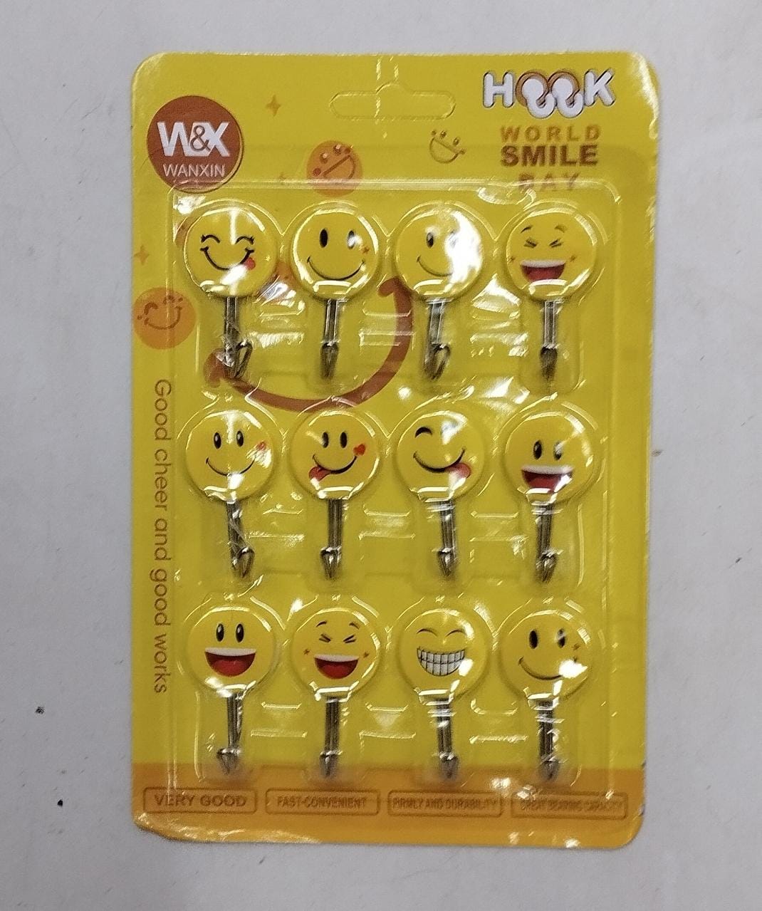 Multipurpose Strong Adhesive Wall Hook, Smiling Face Style Sticky Hooks, Strong Sticky Emojis Hook