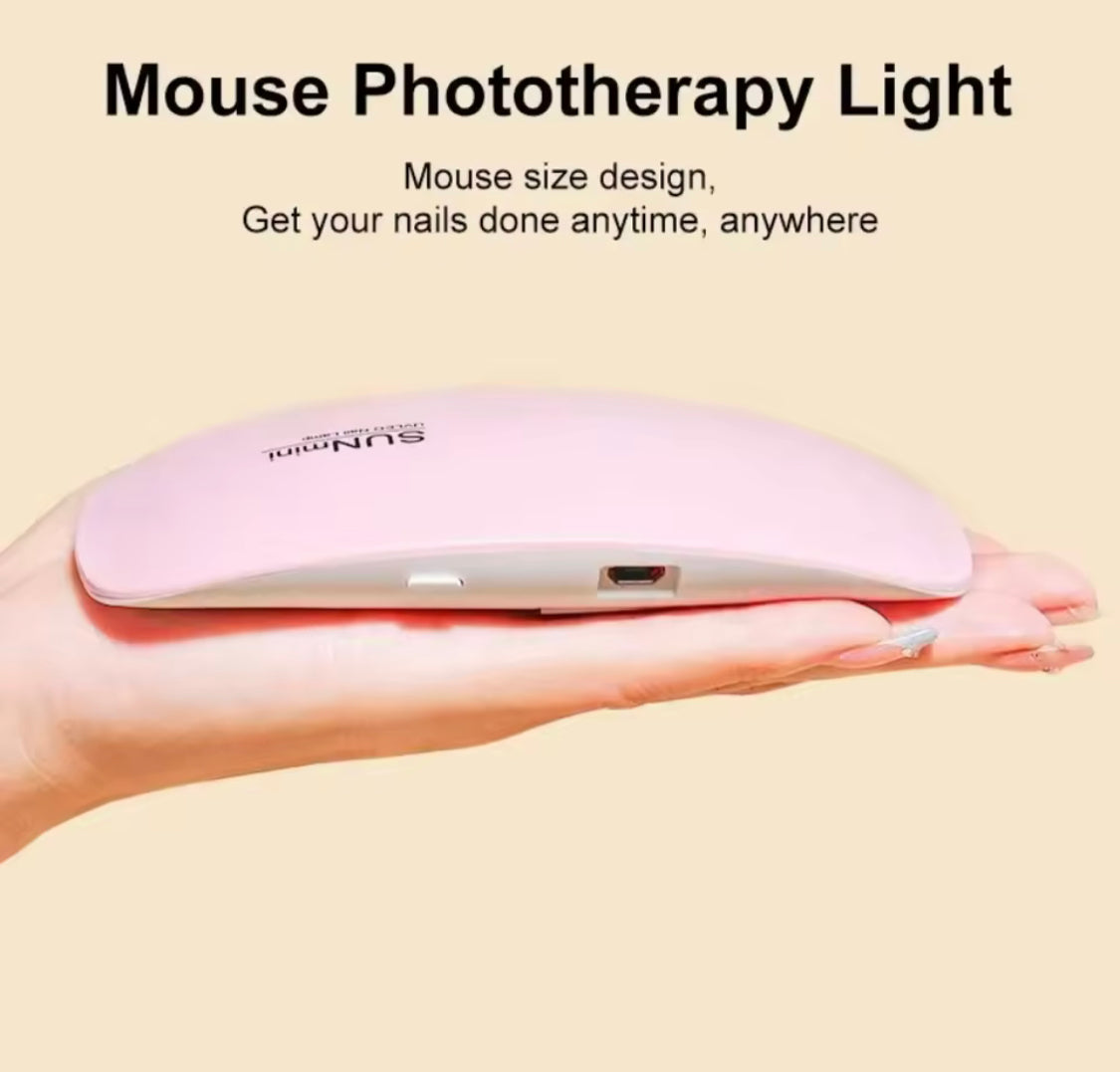 Mini Nail Dryer with Foldable Stand, Portable Mouse Shape UV Gel Dryer