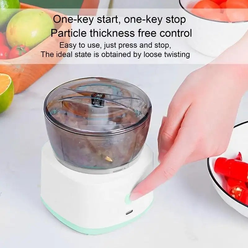 Mini Meat Grinder, Mini Electric Mixer, Multipurpose Food Processor, Anti Slip Food Mincing Machine, Wireless Portable Food Mixer, 300ml Rechargeable Kitchen Chopping Gadget