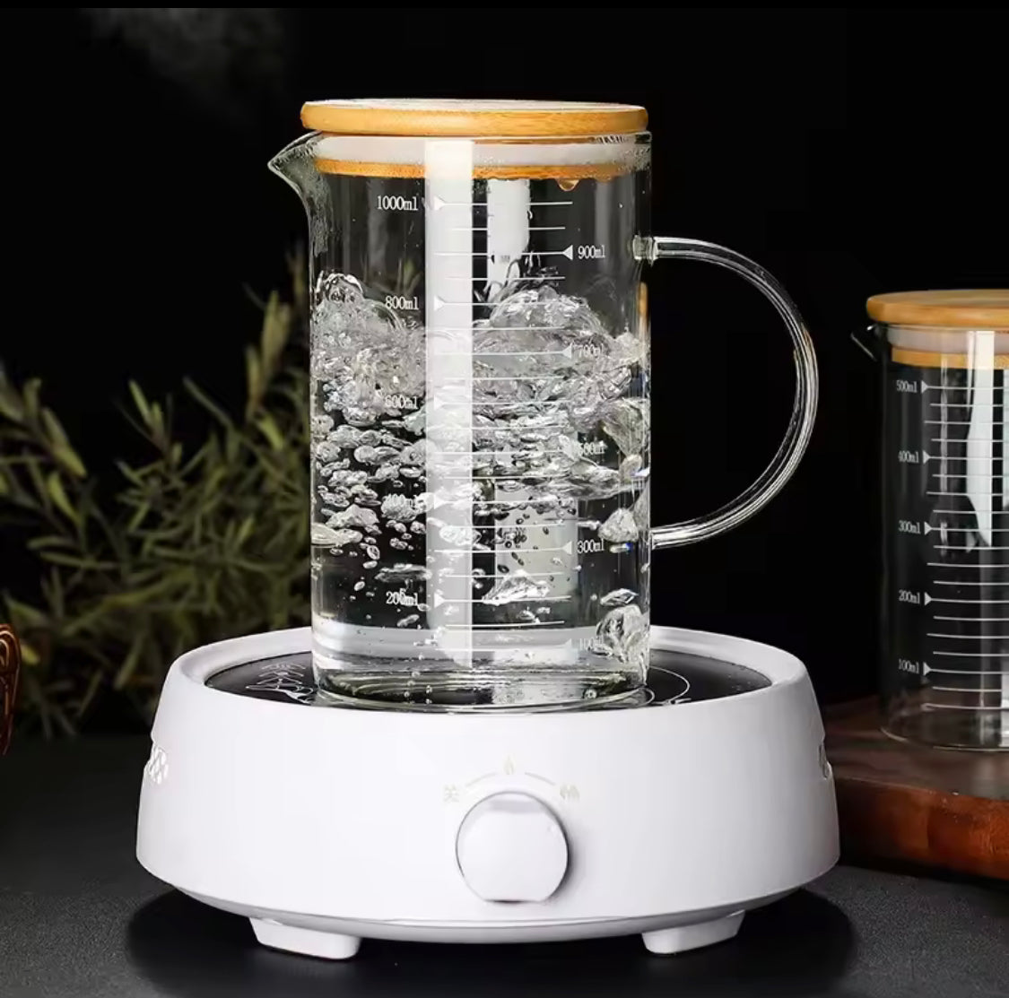 Glass Measuring Cup With Lid, Heat Resistant Measuring Cup With Handle, Laboratory Beaker Measuring Mug