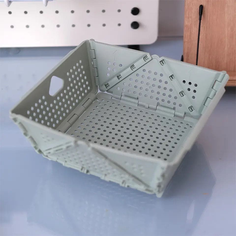 Multifunctional Foldable Storage Basket, Ventilated Desktop Storage Organizer, Folding Draining Basket, Home Organization And Storage Supplies Basket, Kitchen Household Storage Bin