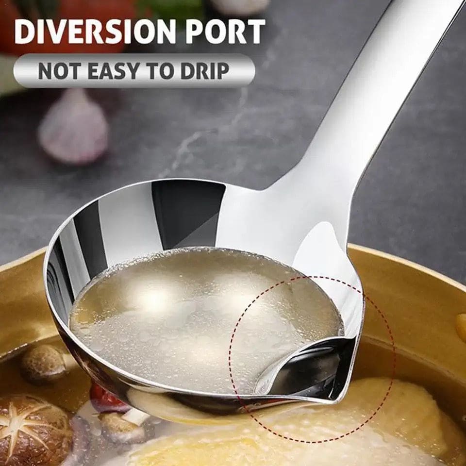 Oil Separator Spoon, Stainless Steel Filter Oil Ladle, Home Strainer Cooking Colander, Kitchen Oil Skimmer Spoon, Food Fat Skimmer Spoon