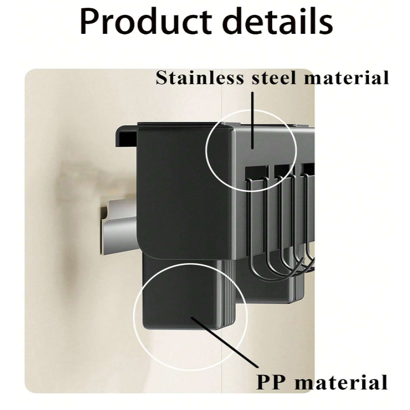Wall Mounted Kitchen Utensil Organizer, Multi Purpose Kitchen Tool Storage Rack, Kitchen Knife Stand with Hanging Hooks