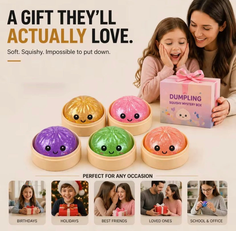 Mini Glitter Dumpling Squishy Ball,       Soft Glitter Squishy Ball for Kids Kawaii Glitter Squishy Stress Ball, Soft Sensory Fidget Toy, Cute Glitter Gel Squishy Toy