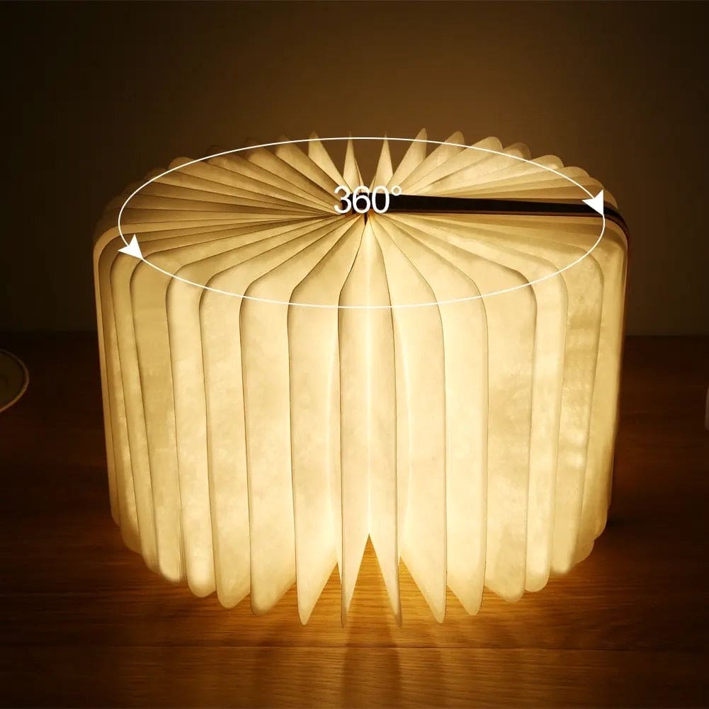 LED Wooden Book Lamp, 3D Folding Wooden Book Lamp, Multicolor Colors Folding Night Light, USB Recharge Wooden Book Light Decor, Book Light for Bedroom
