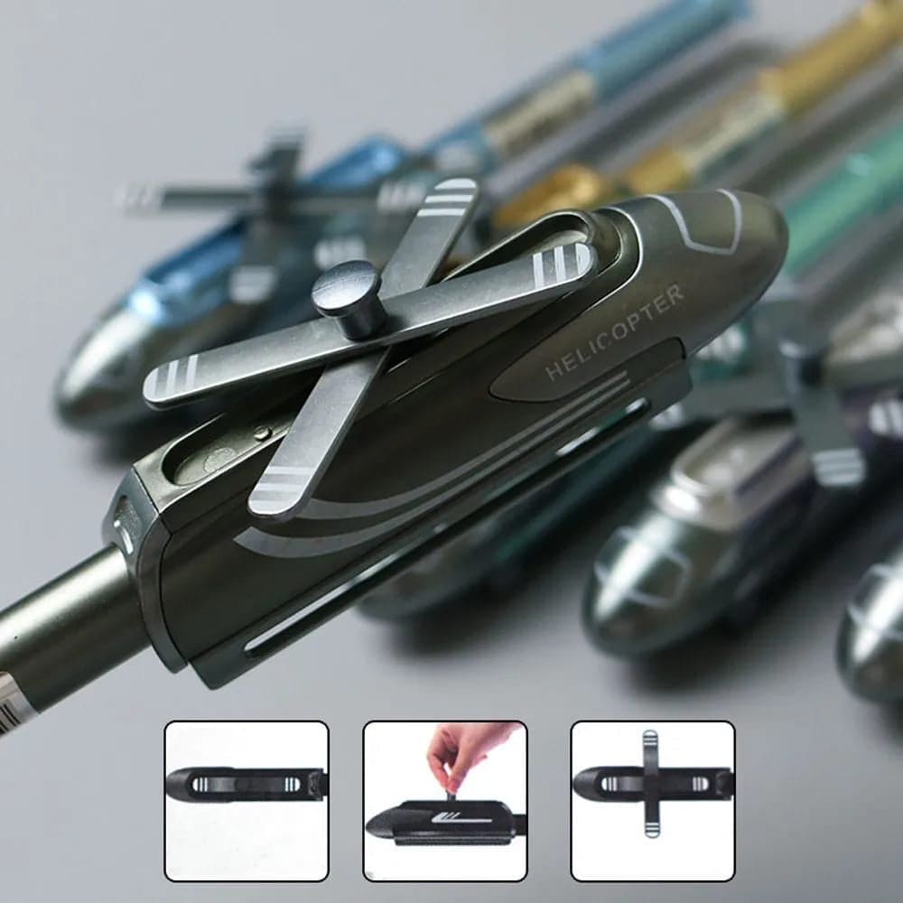 Creative Helicopter Metal Gel Pen, Military Weapon Fighter Helicopter Pen, Student Pen Stationery, Dry Student Exam Signature Pen, Quick Dry School Supplies Signature Pen, Combat Helicopter School Gel Pen
