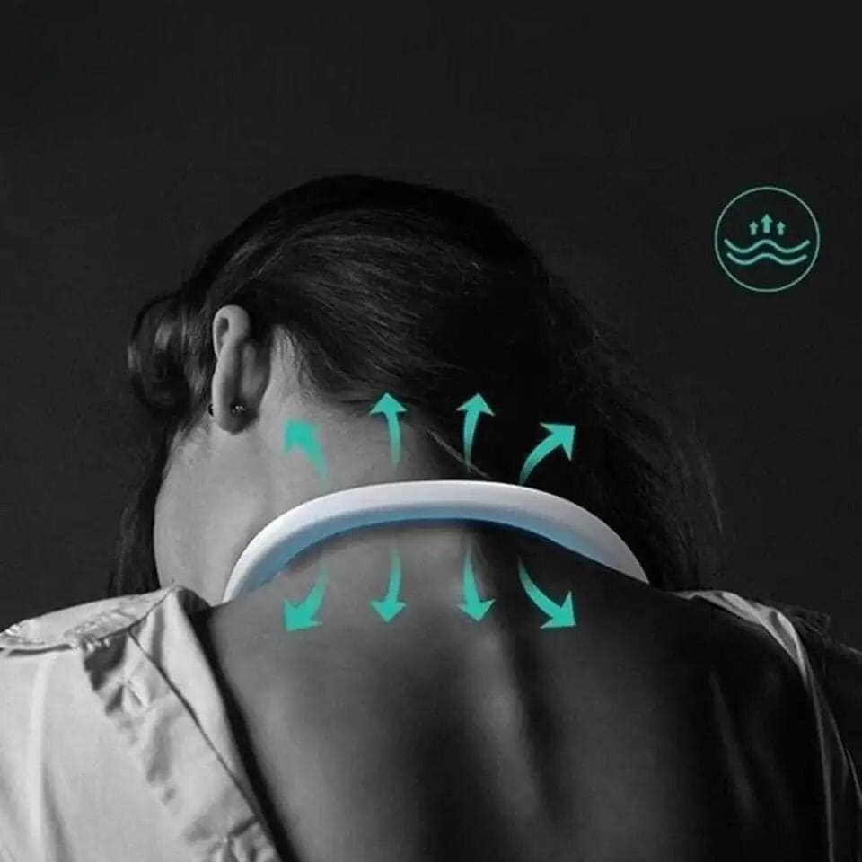 Portable Neck Fan, Bladeless Hanging Neck Fan, Summer Traveling Outdoor Sports Fans, Hands Free Rechargeable Head Fan, Cooling Airflow Wingless Neck Fan, Mini Air Cooler Conditioner for Travel Outdoor, Adjustable Comfy Neck Fan