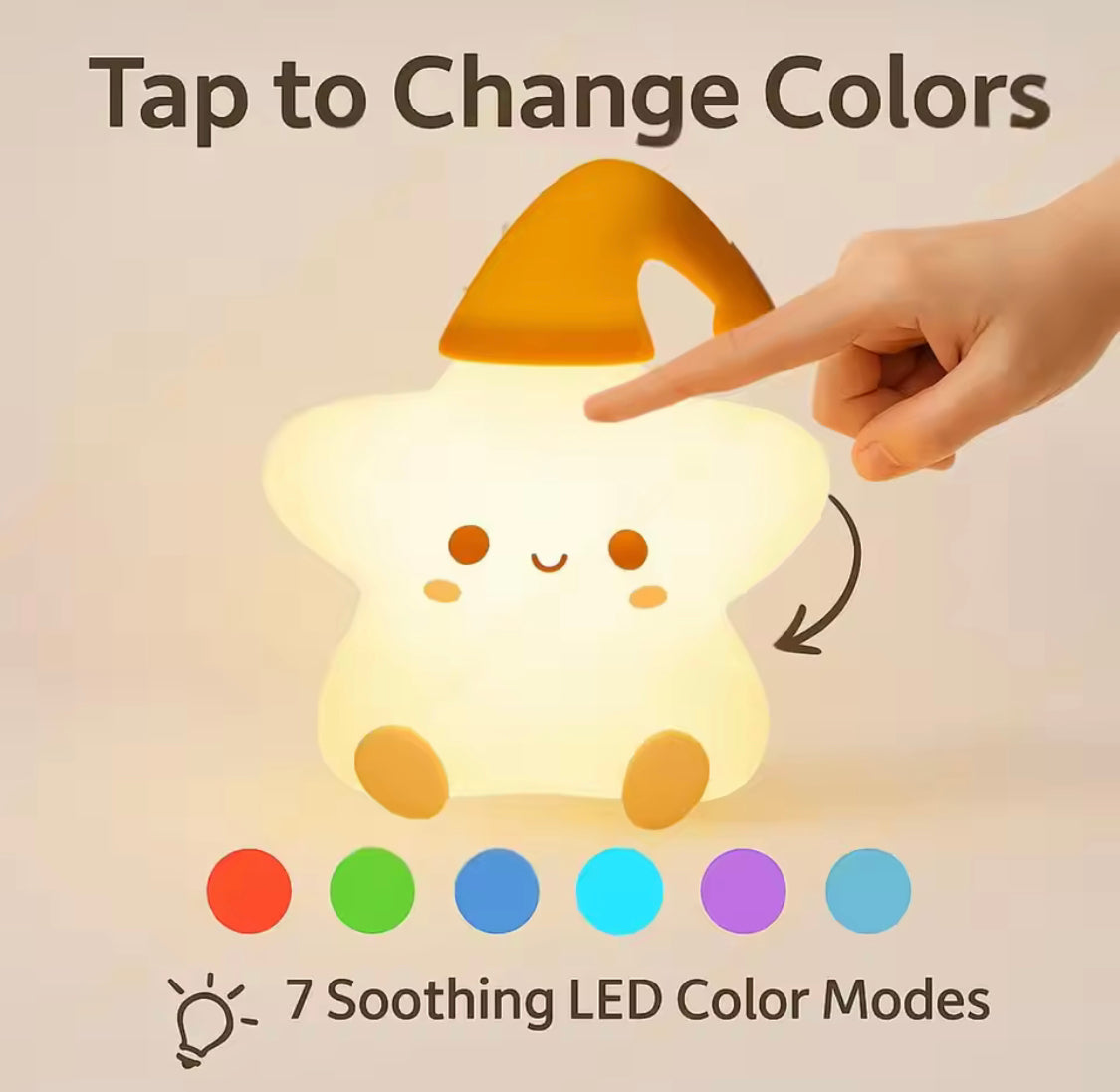 Rechargeable Silicone Star Lamp, Little Star Night Lamp, Mini Star Table Lamp, Cute LED Star Night Light