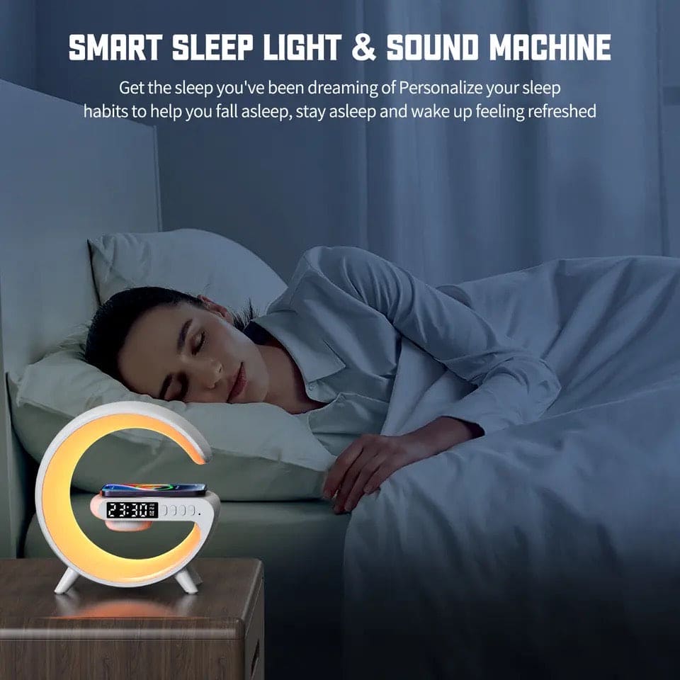 Mini Digital G Lamp, Multifunctional Wireless Charger Stand Alarm Clock Speaker, BT Speakers With Wireless Fast Charging, Mood Light Wireless Charger Lamp, LED Wireless Charging Speaker, Smart Intelligent LED Lamp, RGB Rhythm Smart Light Lamp