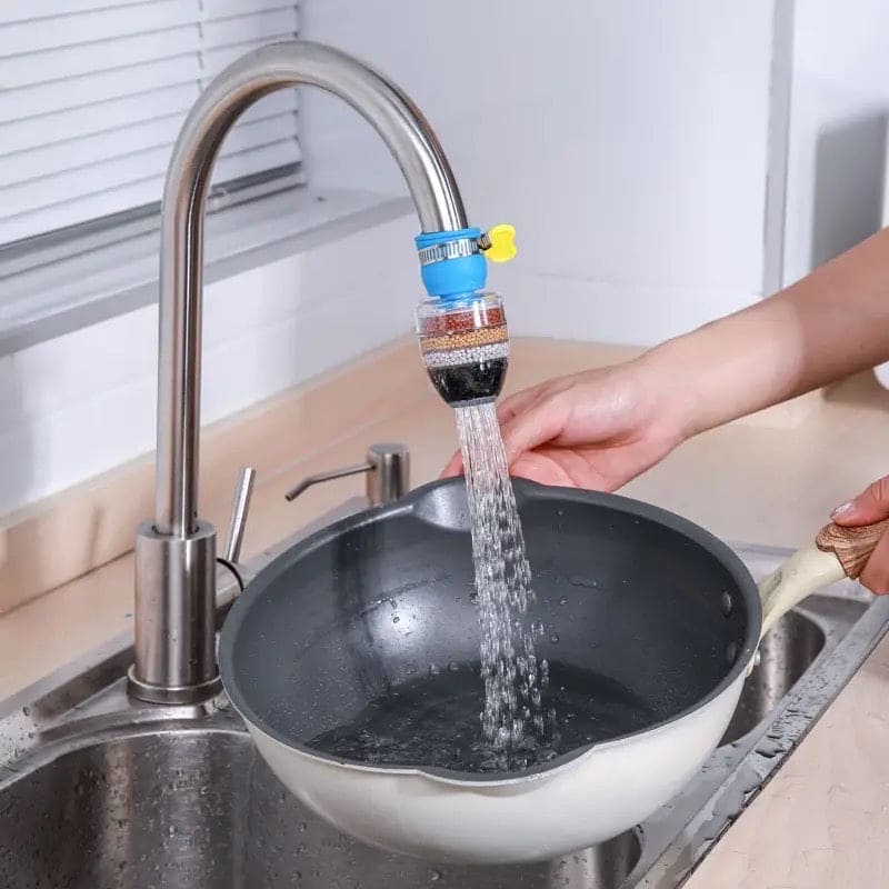 Water Filter Tap, Water Purifier Tap Nozzle, Household Kitchen Home Carbon Faucet, Multi Layer Fine Faucet Filter, 6 Layer Faucet Filter, Universal Kitchen Faucet Water Tap Heads, Anti Spill Water Saving Water Filter for Kitchen Home Bathroom